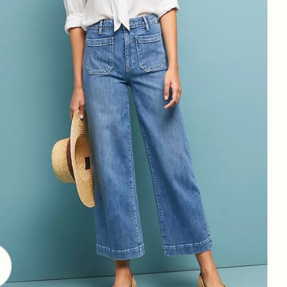 PAIGE Nellie Patch Pocket Culotte Jeans